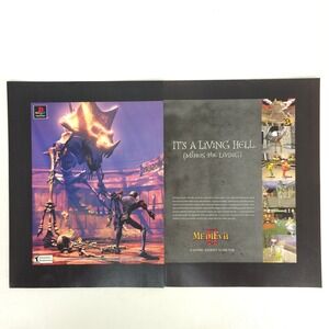 Vintage MediEvil II PlayStation Video Game Print Ad Gothic Horror Gaming Decor